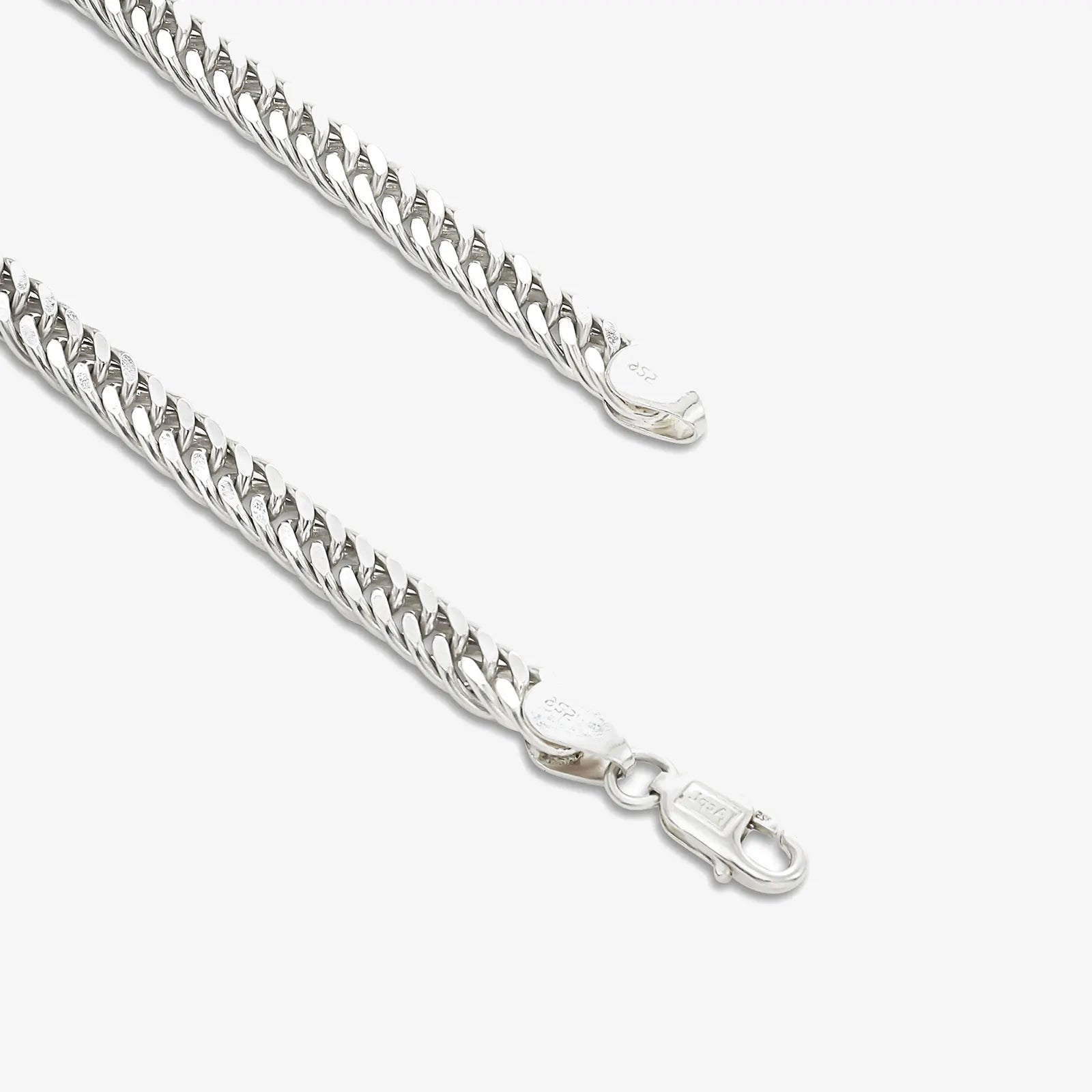 Slim Curb Link Silver Bracelet