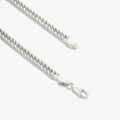Slim Curb Link Silver Bracelet