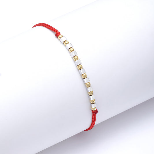 Simple Box Beads Silver Rakhi for Brother - Tweov Jewels