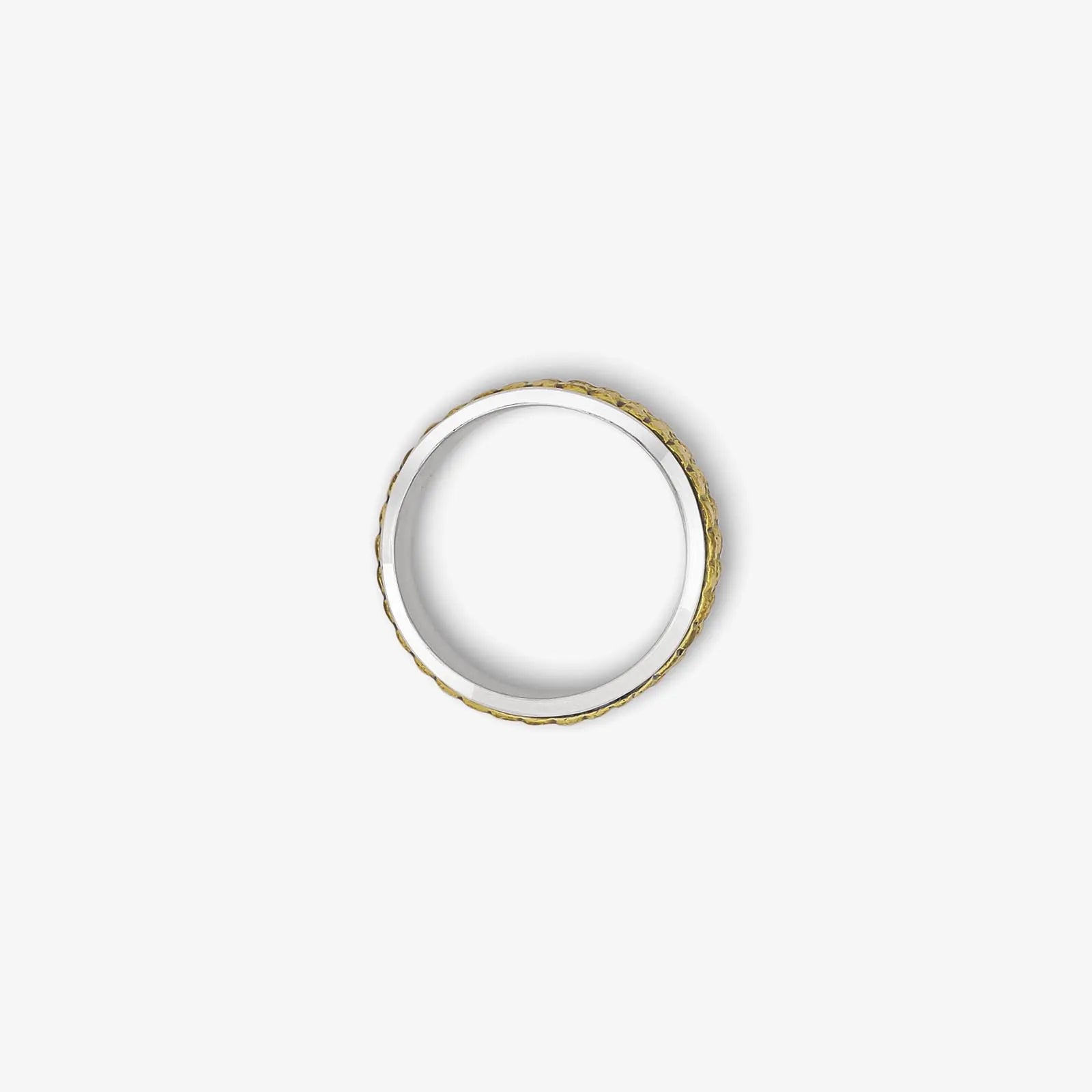 Gold Plated Textured Silver Ring