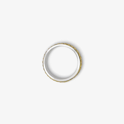 Gold Plated Textured Silver Ring