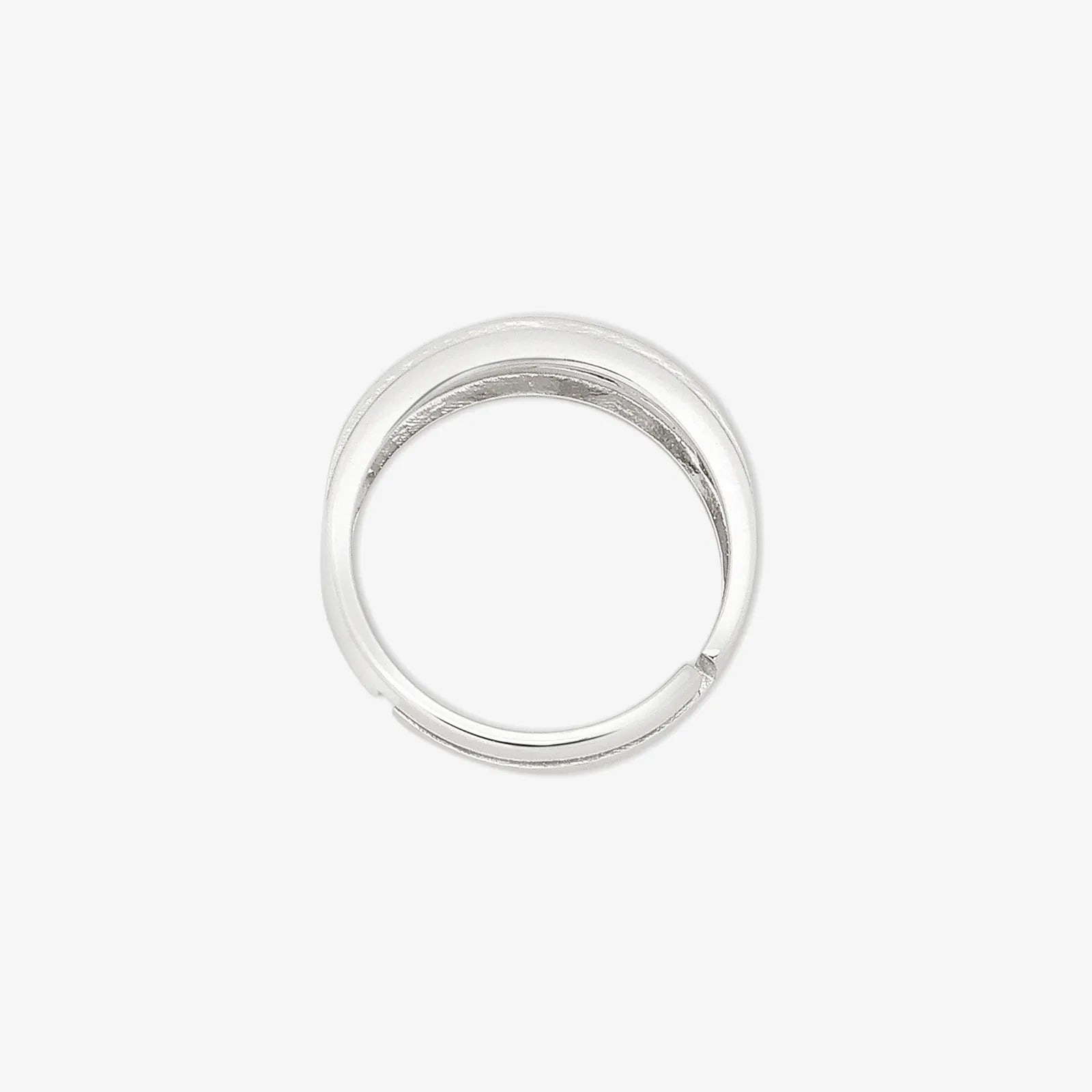 Silver CZ Band Ring for Men