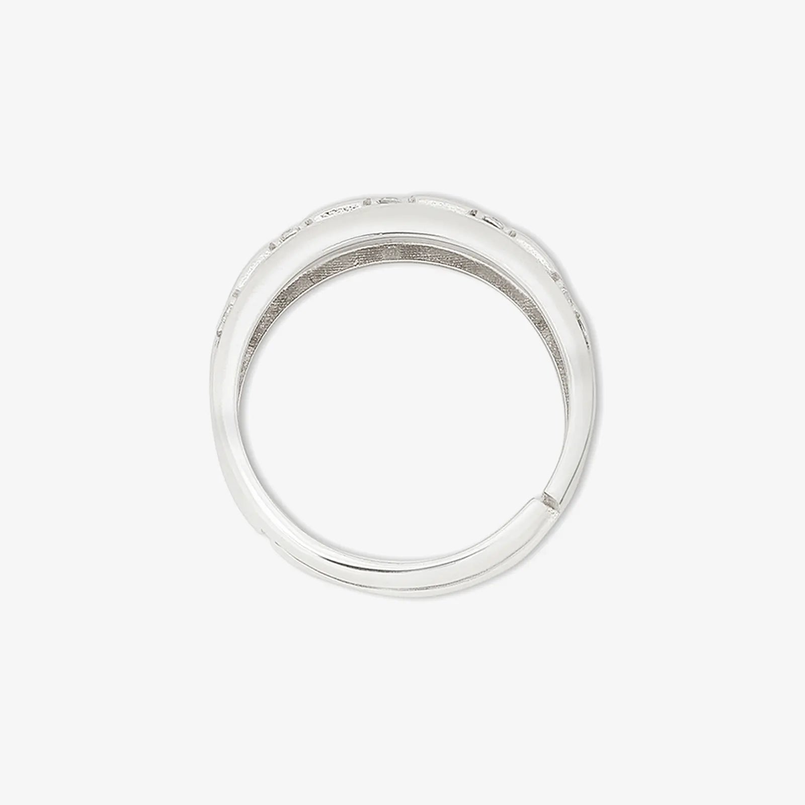 Silver CZ Wave Rings for Men