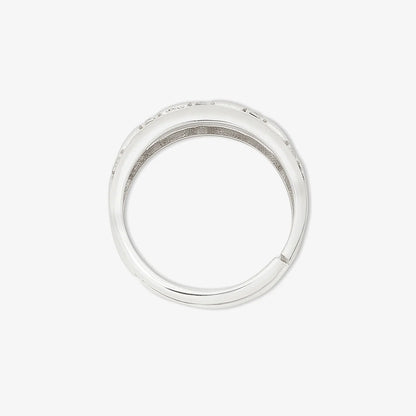 Silver CZ Wave Rings for Men