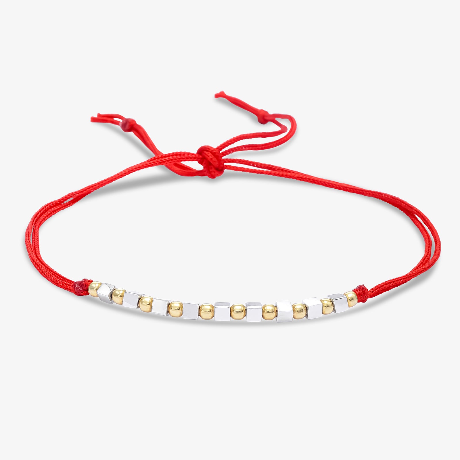 Simple Box Beads Silver Rakhi for Brother