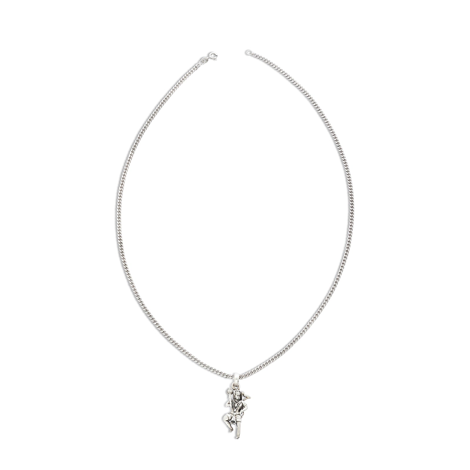 Pure Silver Hanuman Pendant with Link Chain