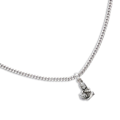Oxidized Bal Roop Krishna Pendant with Silver Box Chain - Tweov Jewels