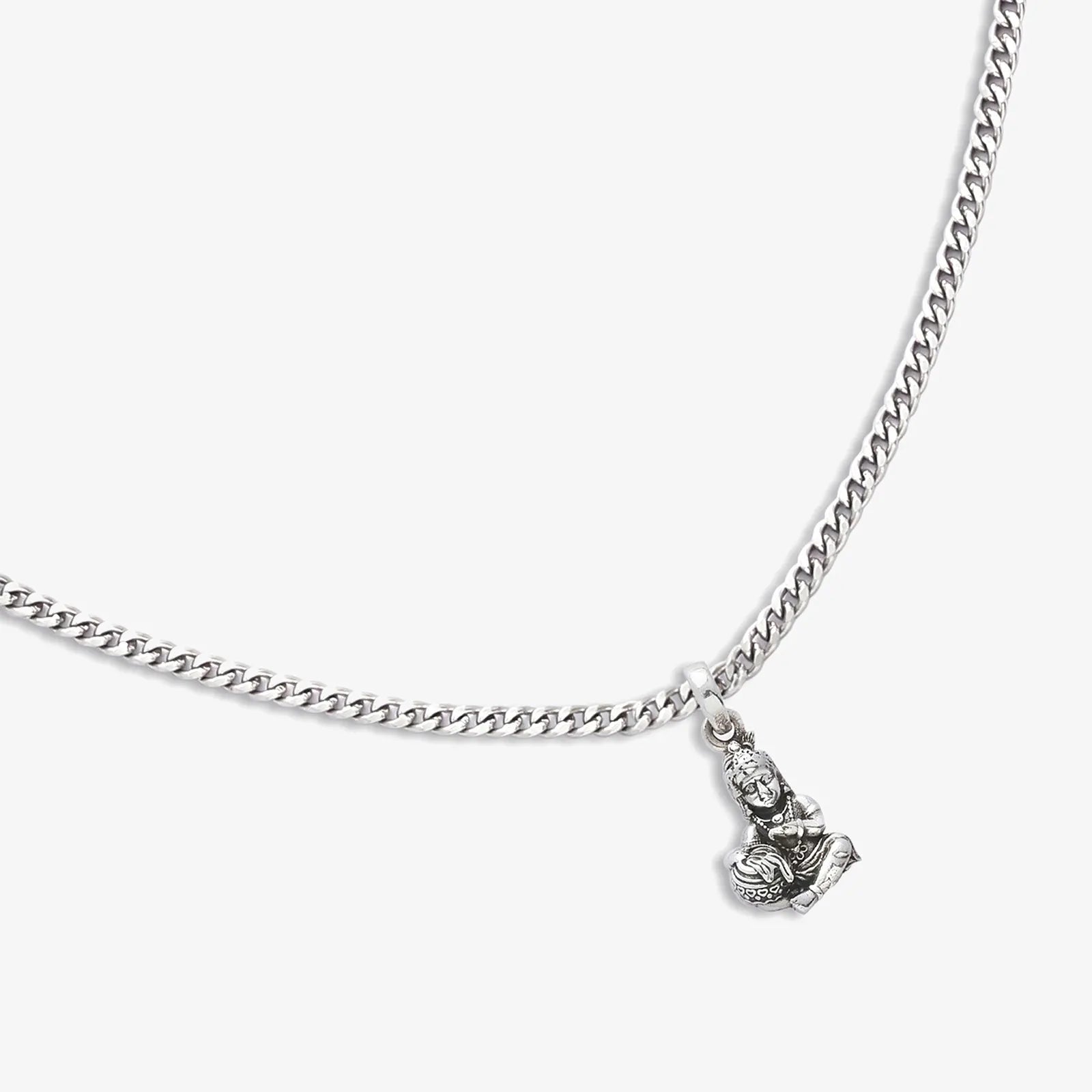 Oxidized Silver Bal Roop Krishna Pendant - Tweov Jewels