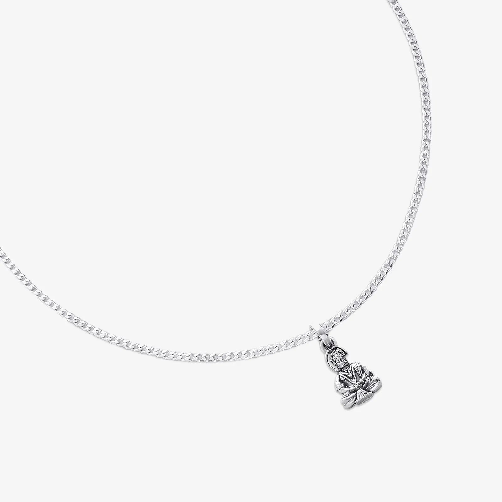 Pure Silver Meditating Hanuman Ji Pendant
