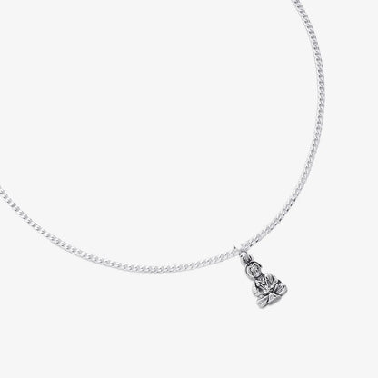 Pure Silver Meditating Hanuman Ji Pendant