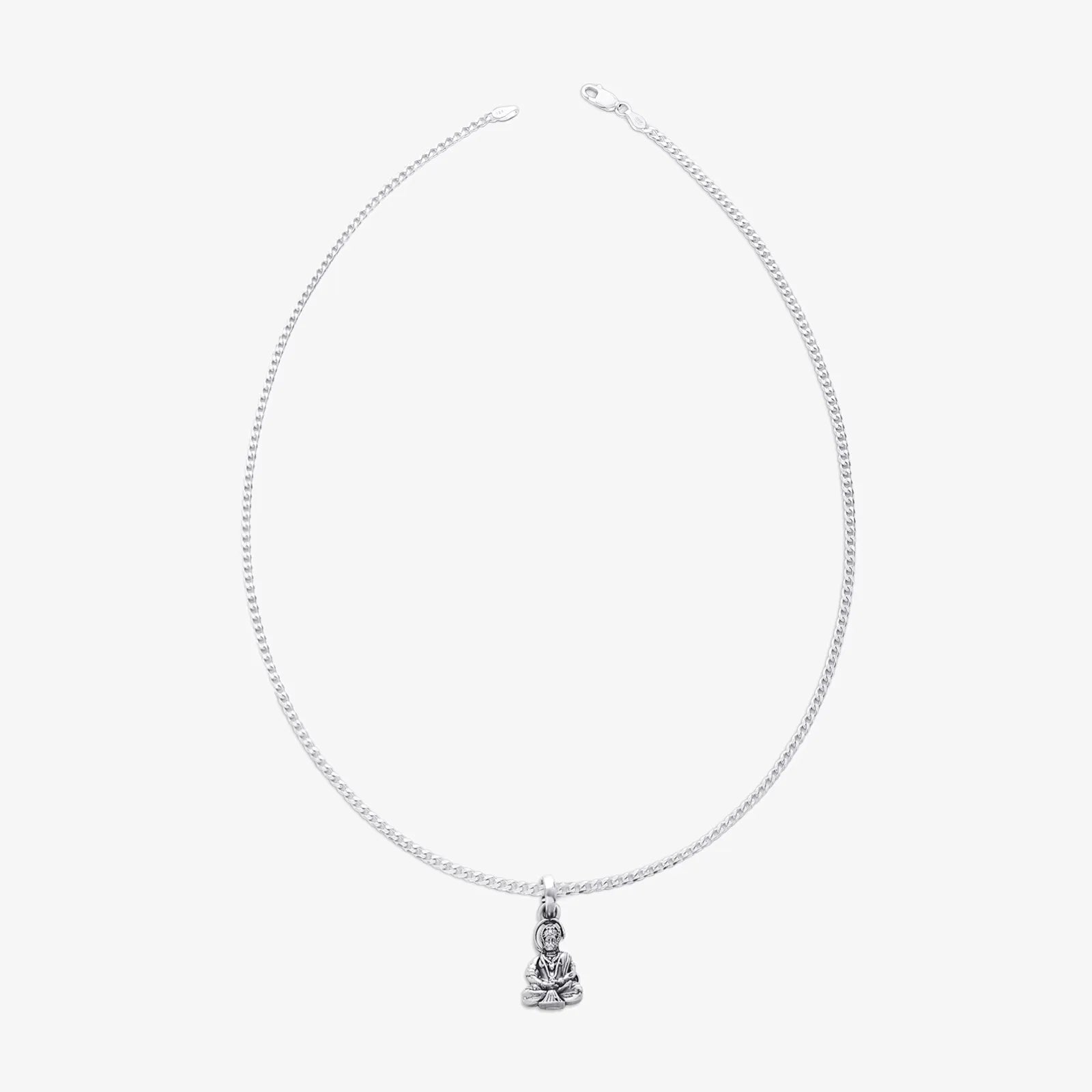 Pure Silver Meditating Hanuman Ji Pendant