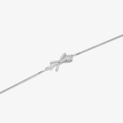 Designer Bow Silver Bracelet