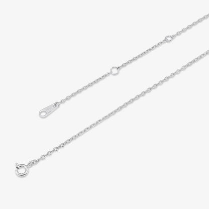 CZ Studded V-Shaped Silver Necklace