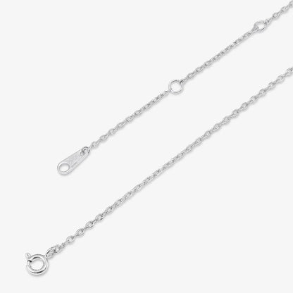 Shiny Square Ad Silver Necklace