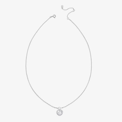Shiny Square Ad Silver Necklace