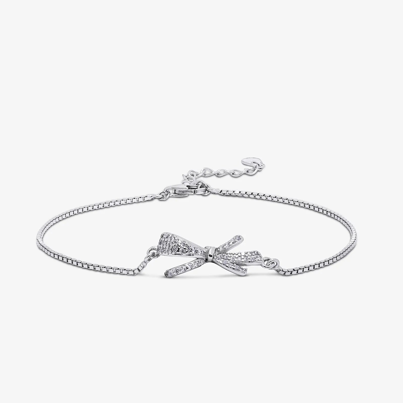 Designer Bow Silver Bracelet