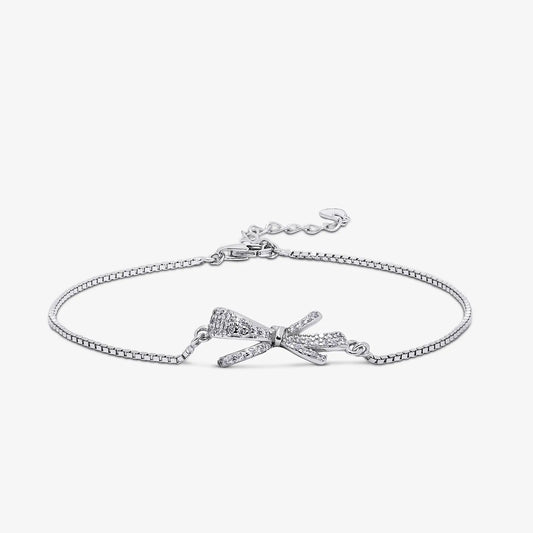 Designer Bow Silver Bracelet
