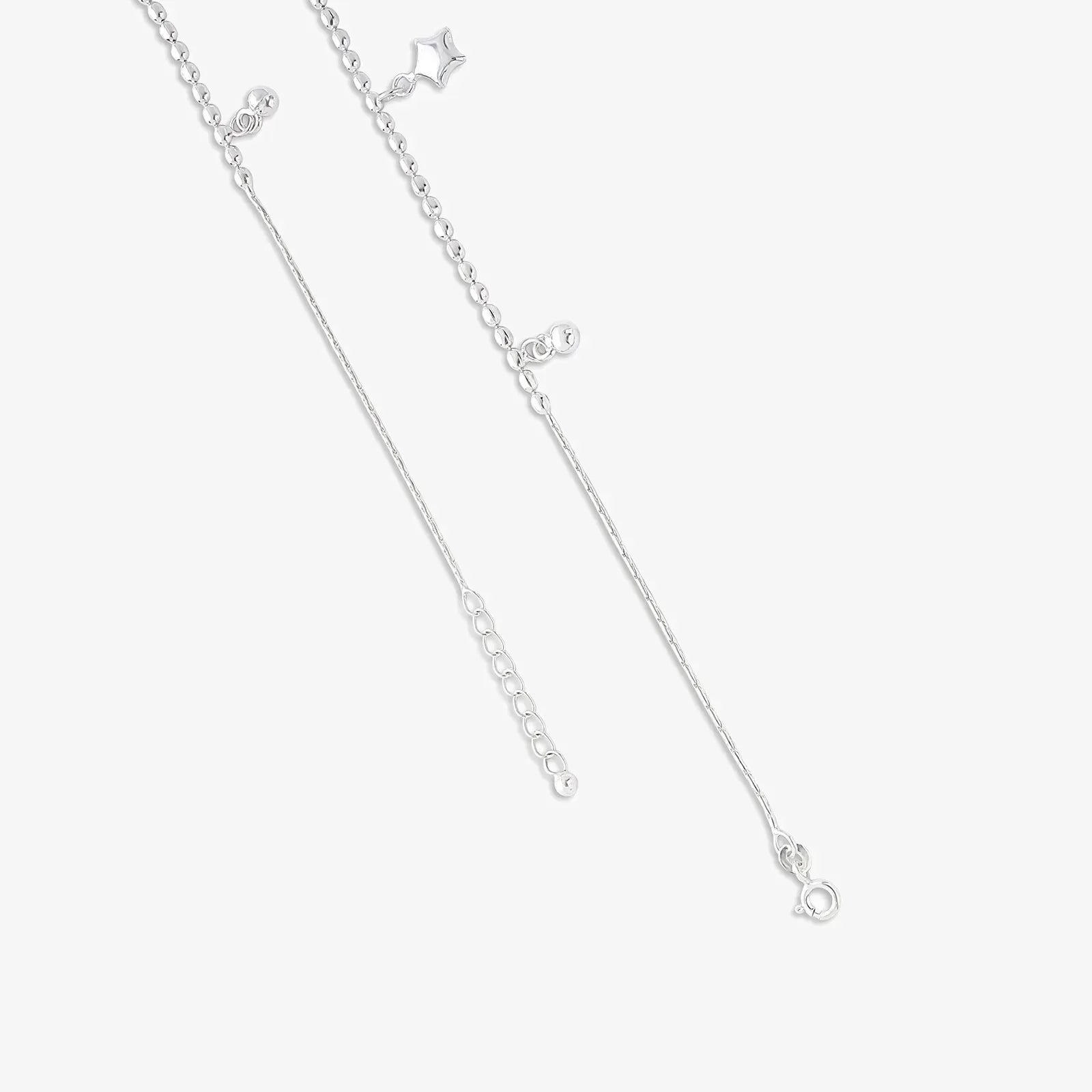 Star Beaded Silver Chain Anklet - Tweov Jewels