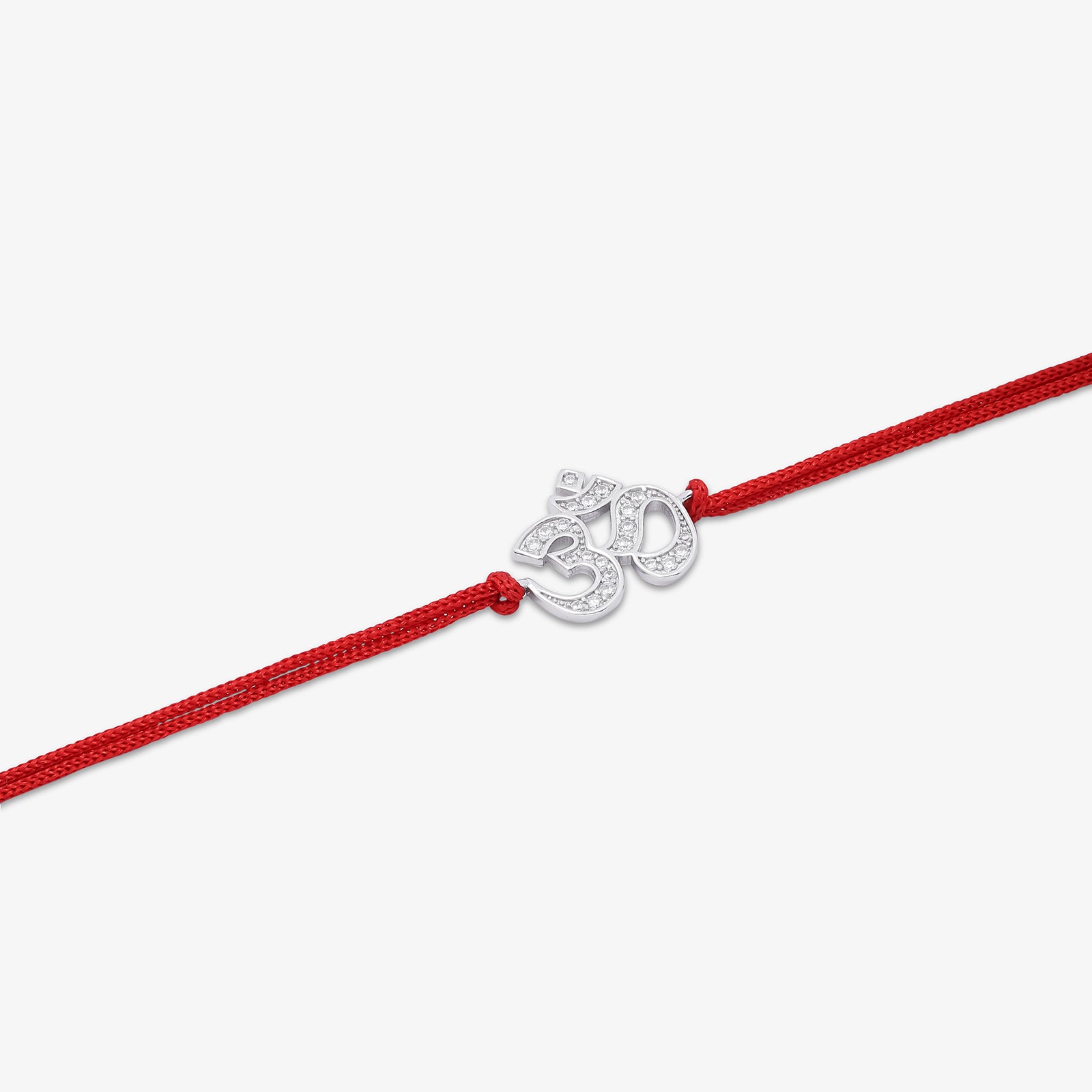 Silver CZ Om Rakhi for Brother