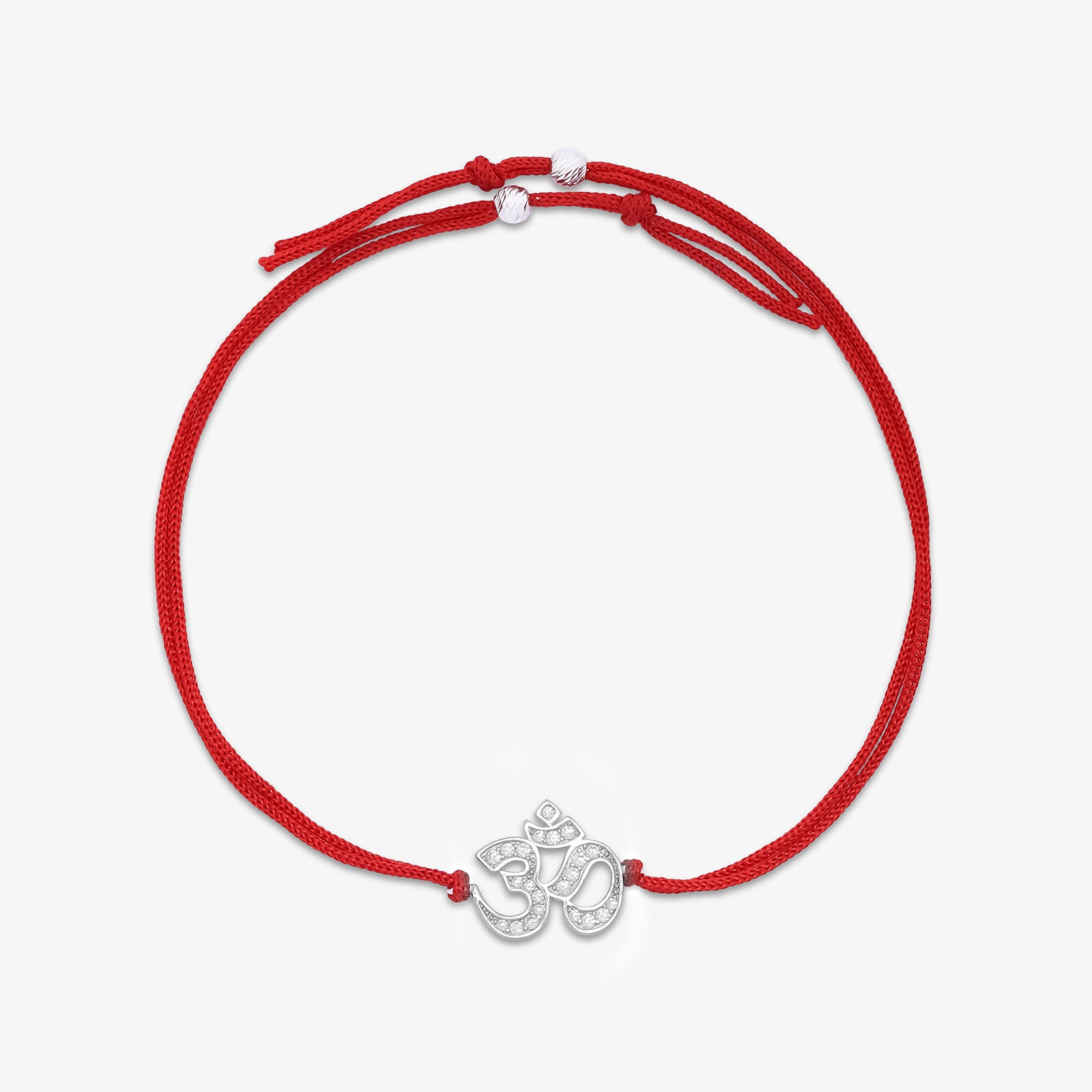 Silver CZ Om Rakhi for Brother