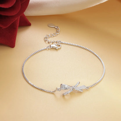 Designer Bow Silver Bracelet