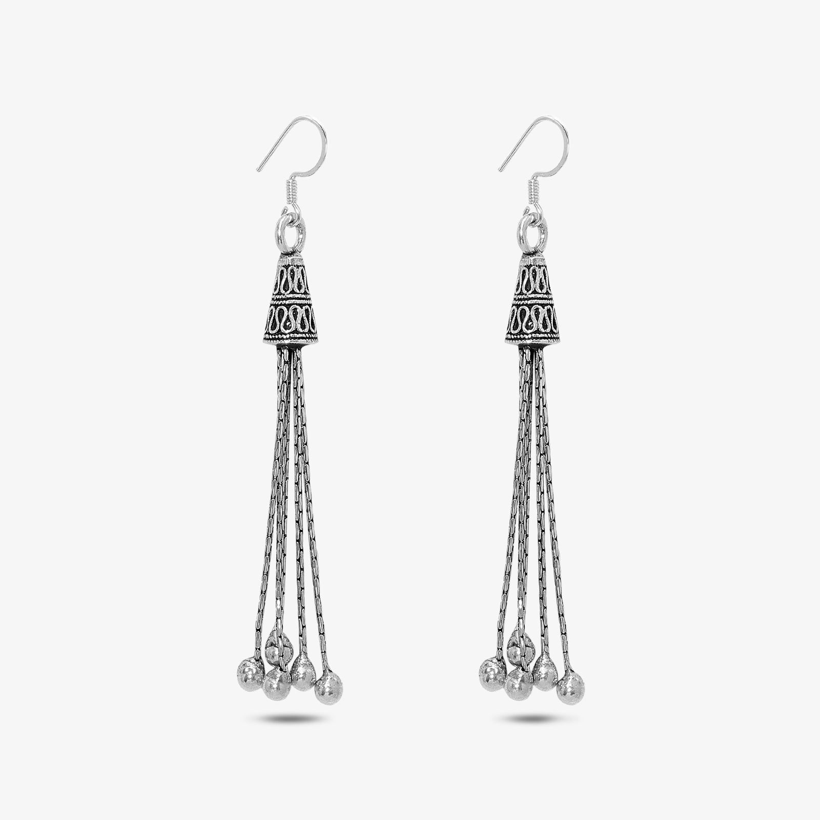 Dangling Tassel Earrings for Women – 925 Sterling Silver Oxidised