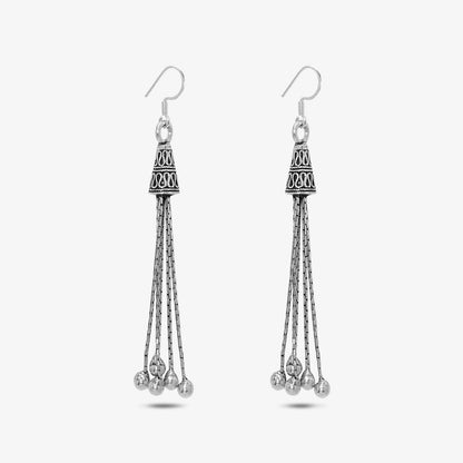 Dangling Tassel Earrings for Women – 925 Sterling Silver Oxidised