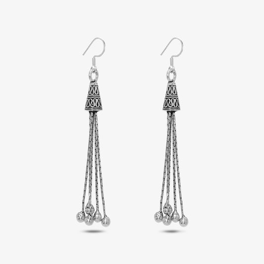 Dangling Tassel Earrings for Women – 925 Sterling Silver Oxidised