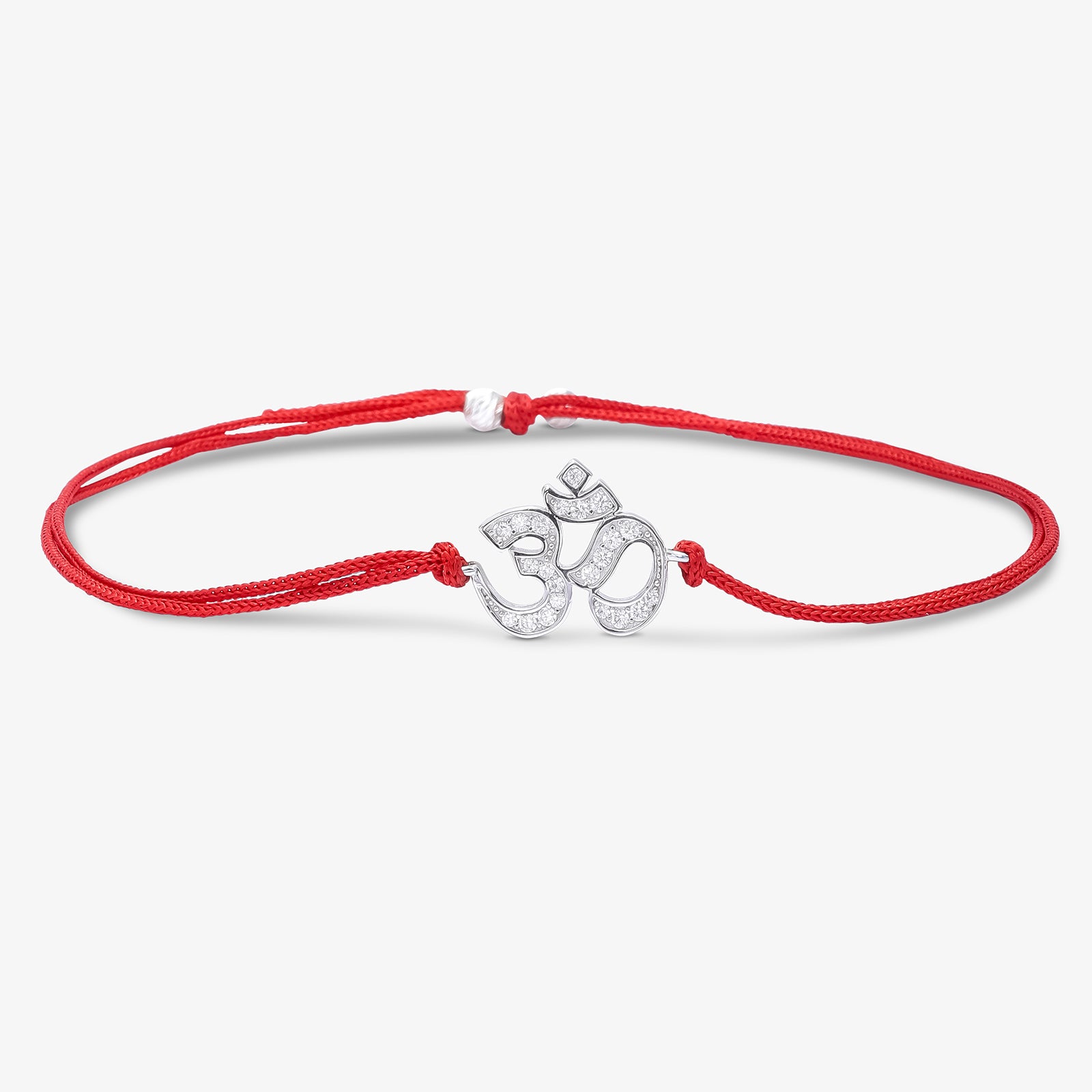 Silver CZ Om Rakhi for Brother