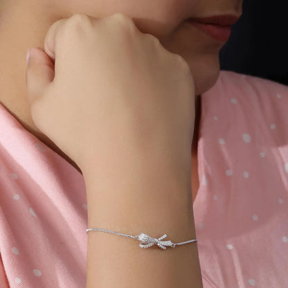 Designer Bow Silver Bracelet