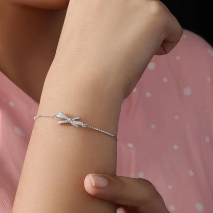 Designer Bow Silver Bracelet