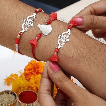 Jai Shri Ram Silver Rakhi for Brother (Pack of Three)
