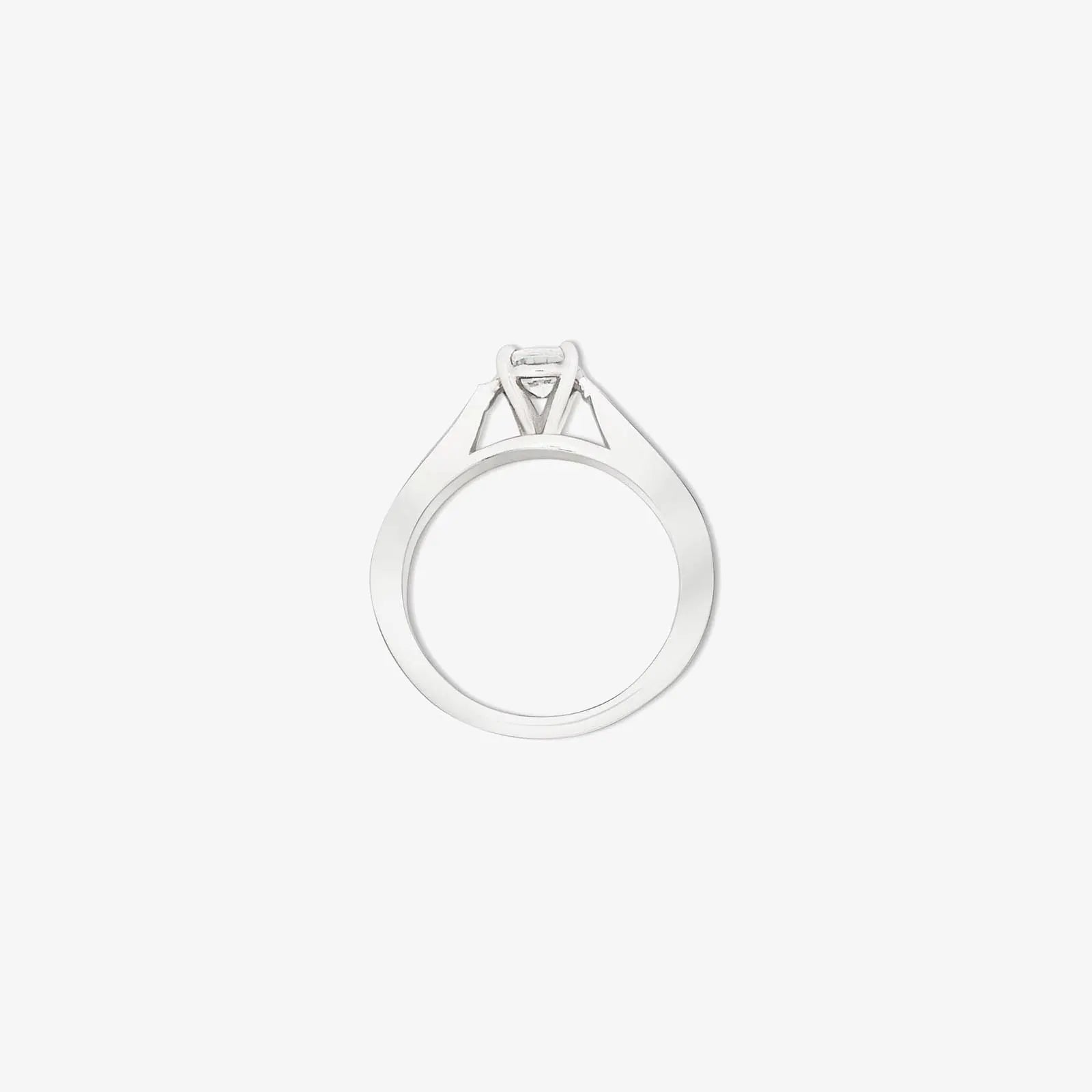 Round Solitaire Silver Ring