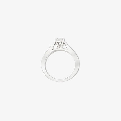 Round Solitaire Silver Ring