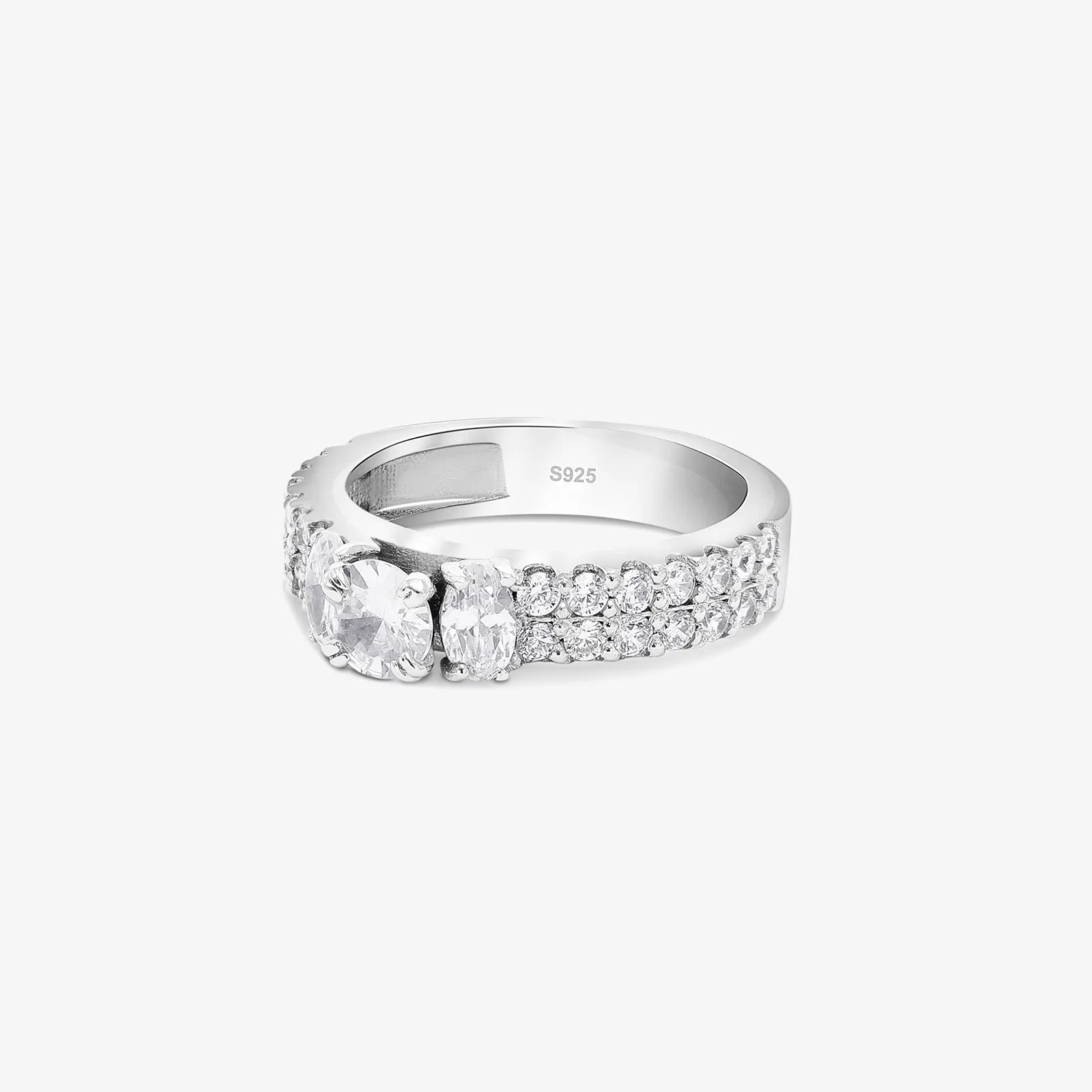 Silver Solitaire CZ Stylish Ring
