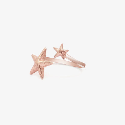 Rose Gold Double Star Silver Ring - Tweov Jewels