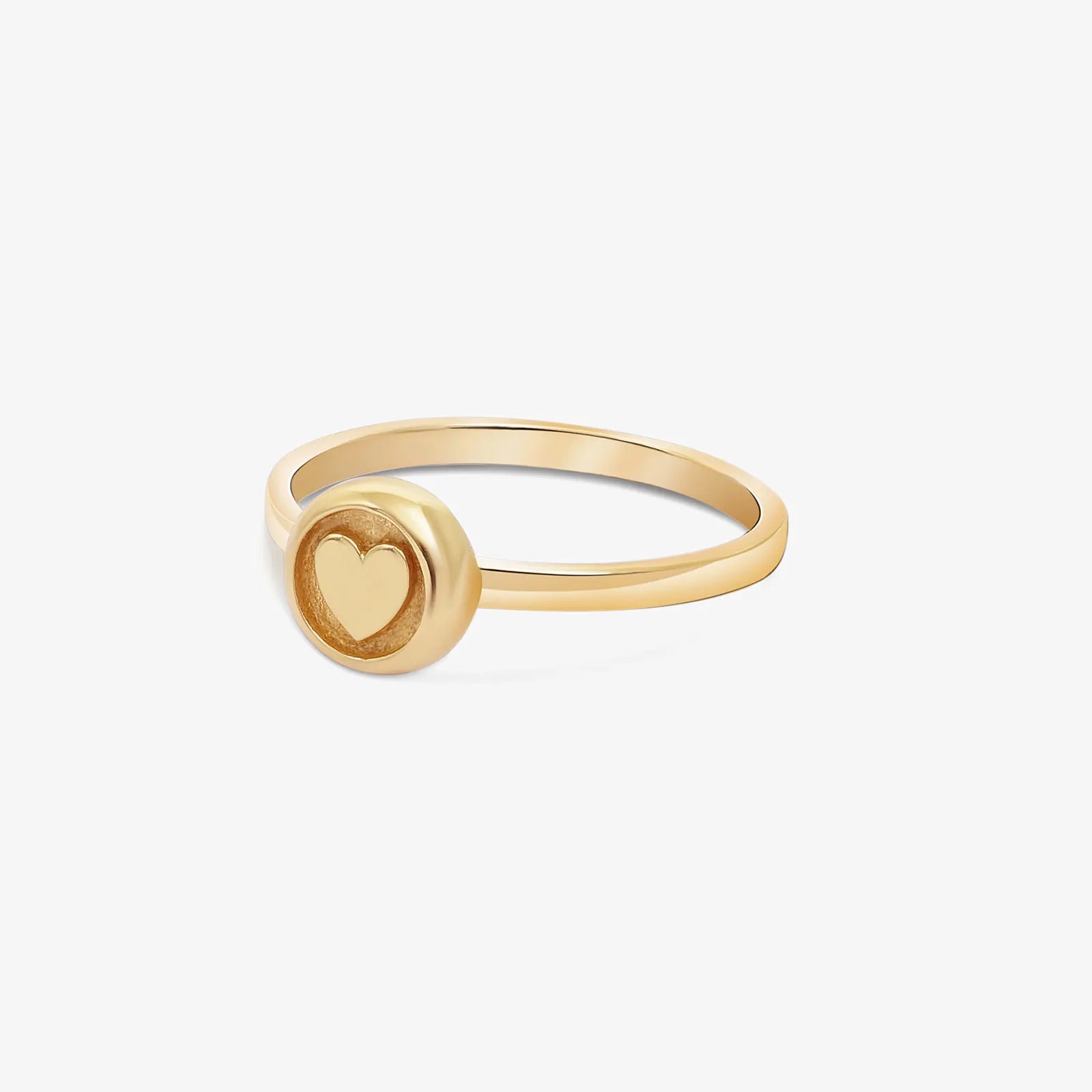 Gold Plated Heart Silver Ring