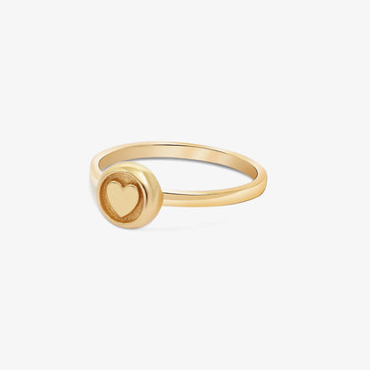 Gold Plated Heart Silver Ring