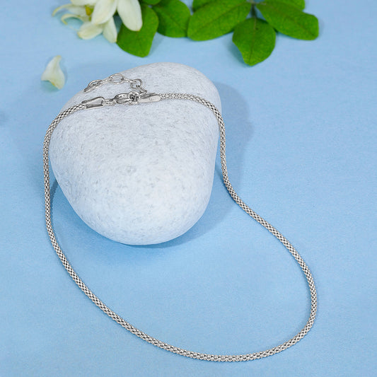 Braided Design Silver Anklet for Women