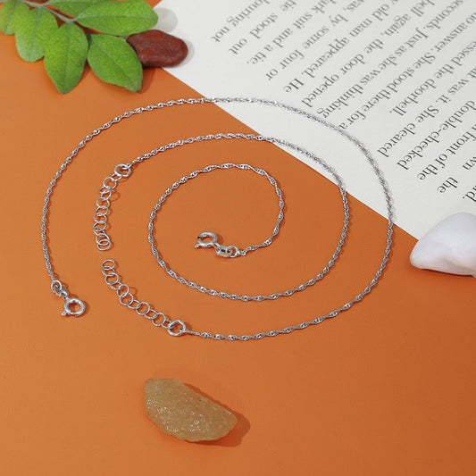 Classic Twisted Silver Anklet for Women