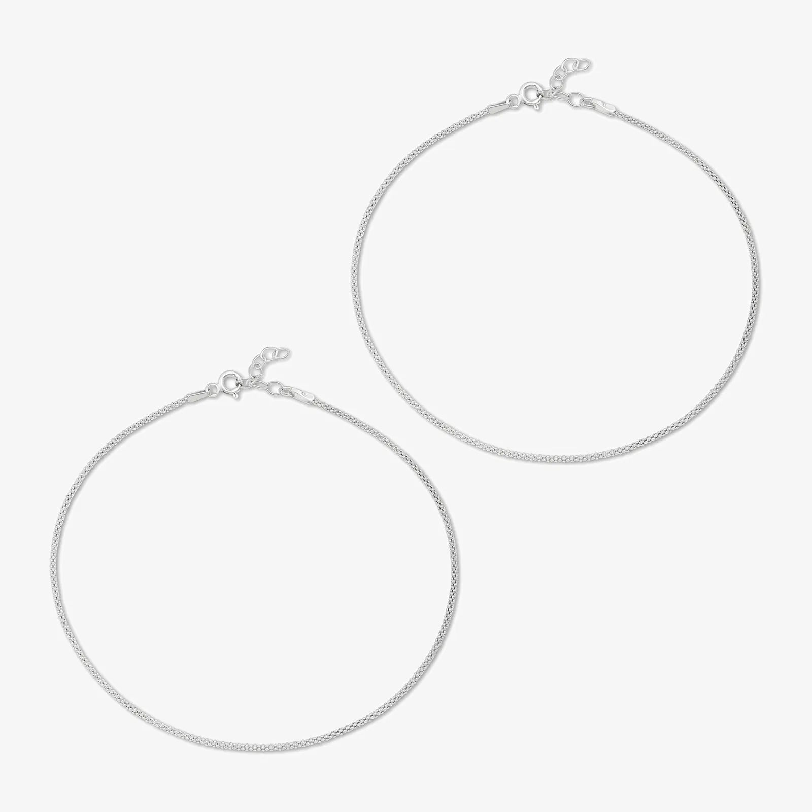 Braided Design Silver Anklet for Women - Tweov Jewels