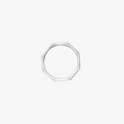Oxidized Star Design Silver Band Ring