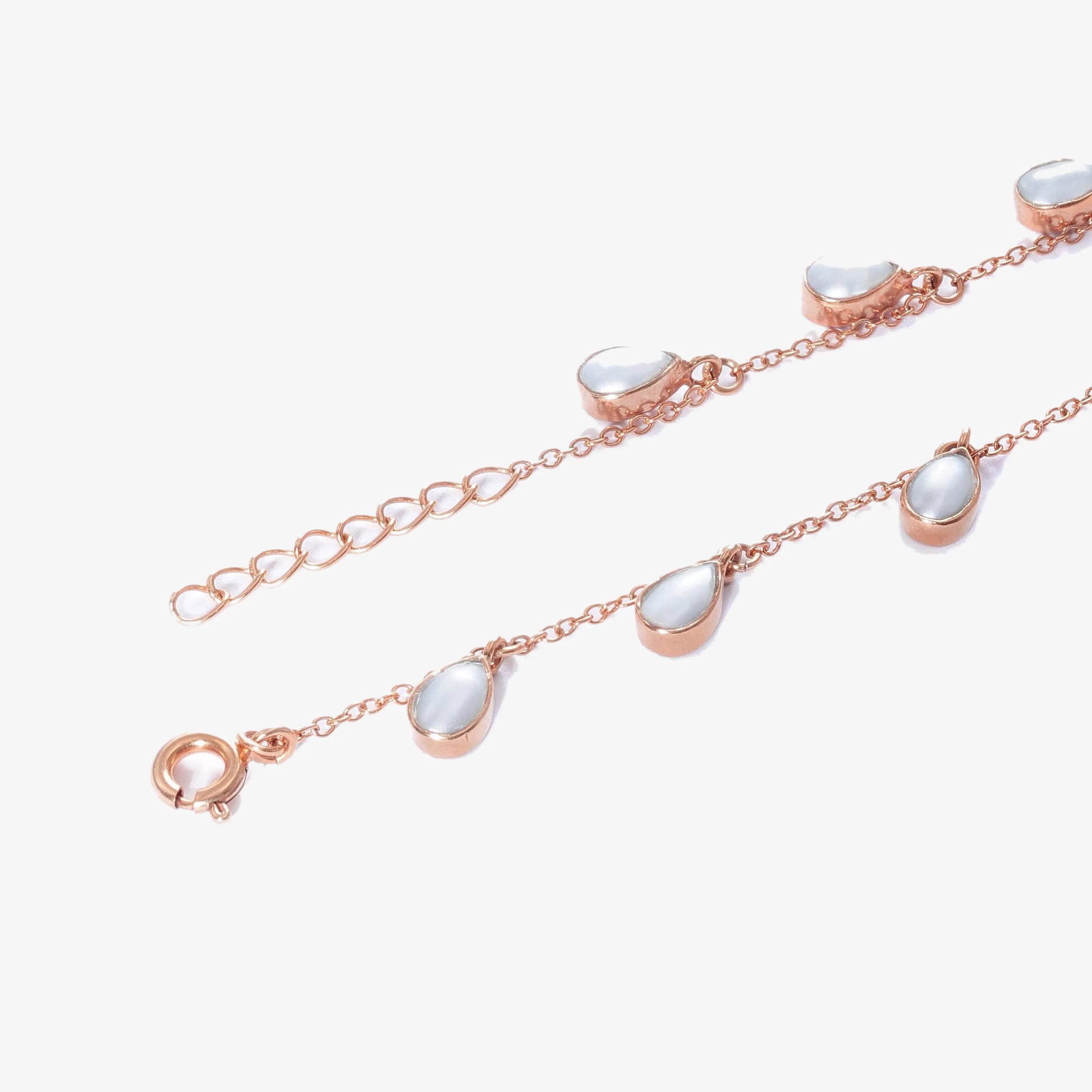 Rose Gold Plated Silver Drop Shape Pearl Bracelet - Tweov Jewels