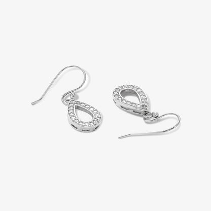 Grand CZ Stone With Silver Finish Earrings