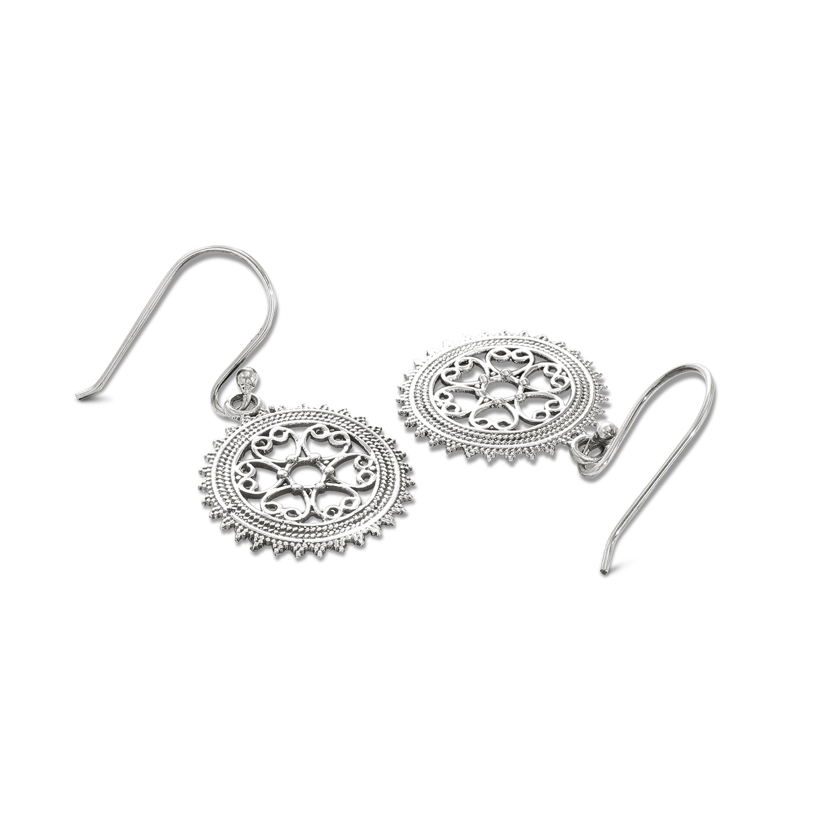 Mini Mandala Design Silver Earrings - Tweov Jewels