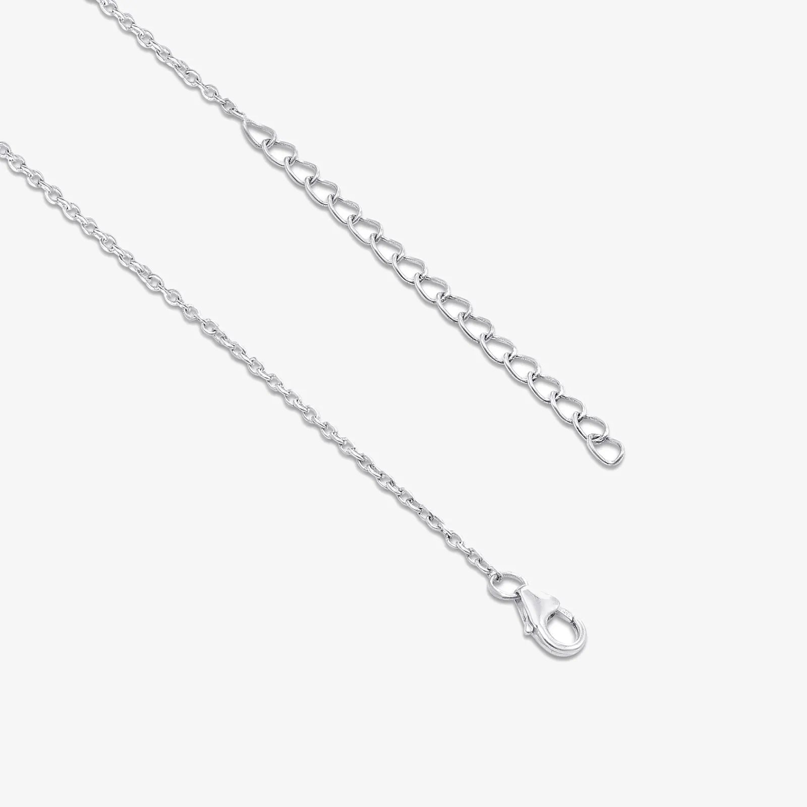 Silver Emerald Leaf Chain Necklace