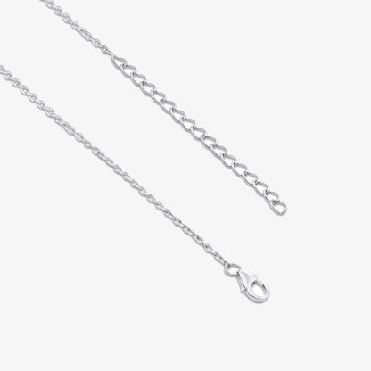 Silver Emerald Leaf Chain Necklace