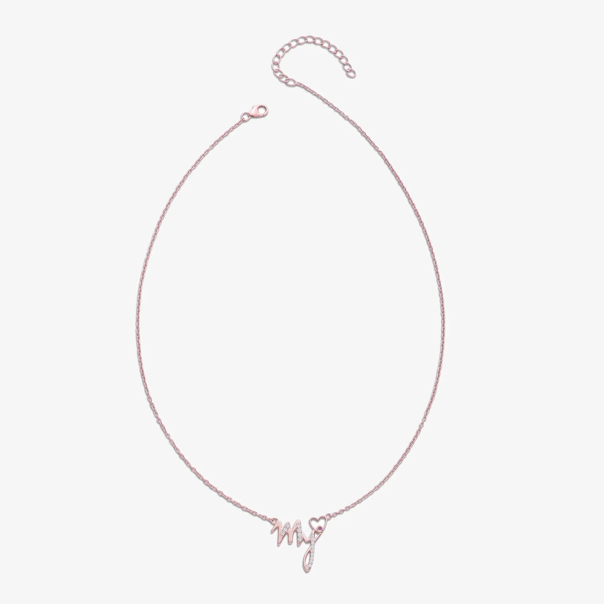 My Heart Rose Gold Silver Necklace