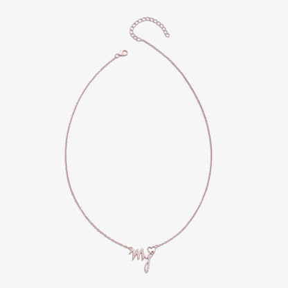 My Heart Rose Gold Silver Necklace