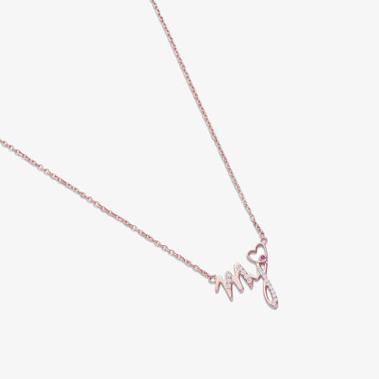My Heart Rose Gold Silver Necklace
